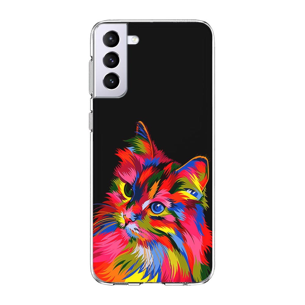 Cat Colorful Art Painting Samsung Galaxy S21 Plus Case-Phone Case-Clear Soft Case-Altracase