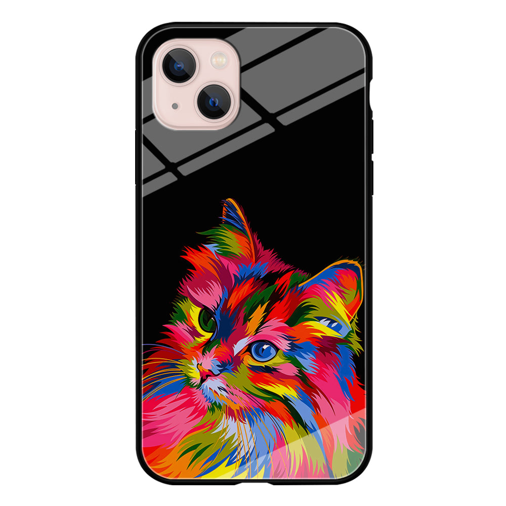 Cat Colorful Art Painting iPhone 14 Plus Case