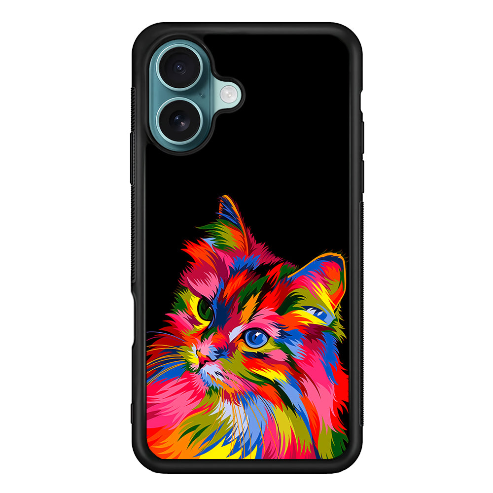 Cat Colorful Art Painting iPhone 16 Case - Altracase