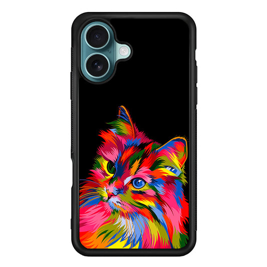Cat Colorful Art Painting iPhone 16 Plus Case - Altracase