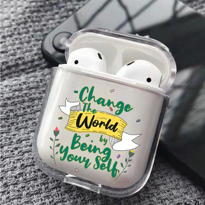 Change The World Hard Plastic Protective Clear Case Cover For Apple Airpods-AirPod Case-Altracase