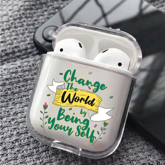 Change The World Hard Plastic Protective Clear Case Cover For Apple Airpods-AirPod Case-Altracase