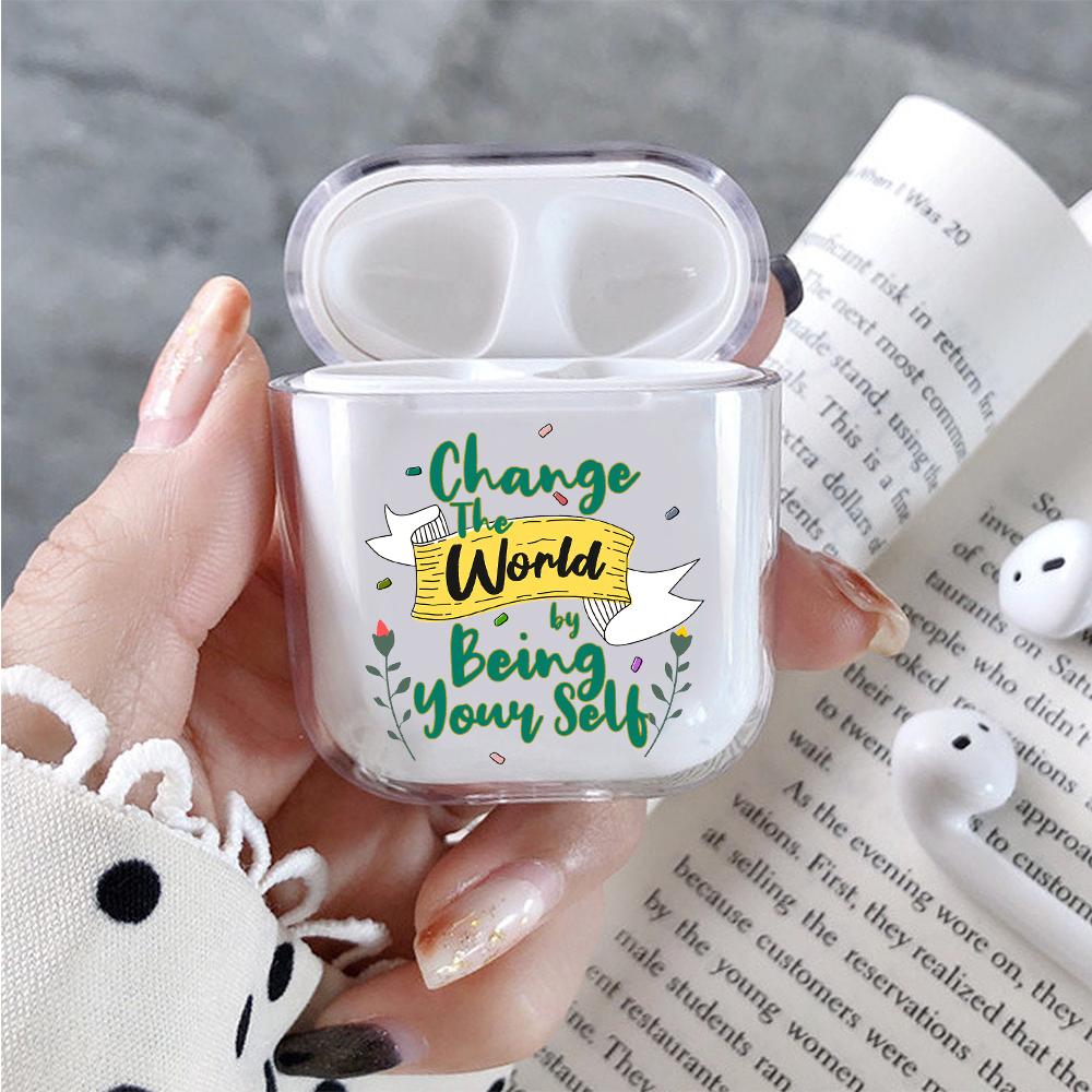 Change The World Hard Plastic Protective Clear Case Cover For Apple Airpods-AirPod Case-Altracase