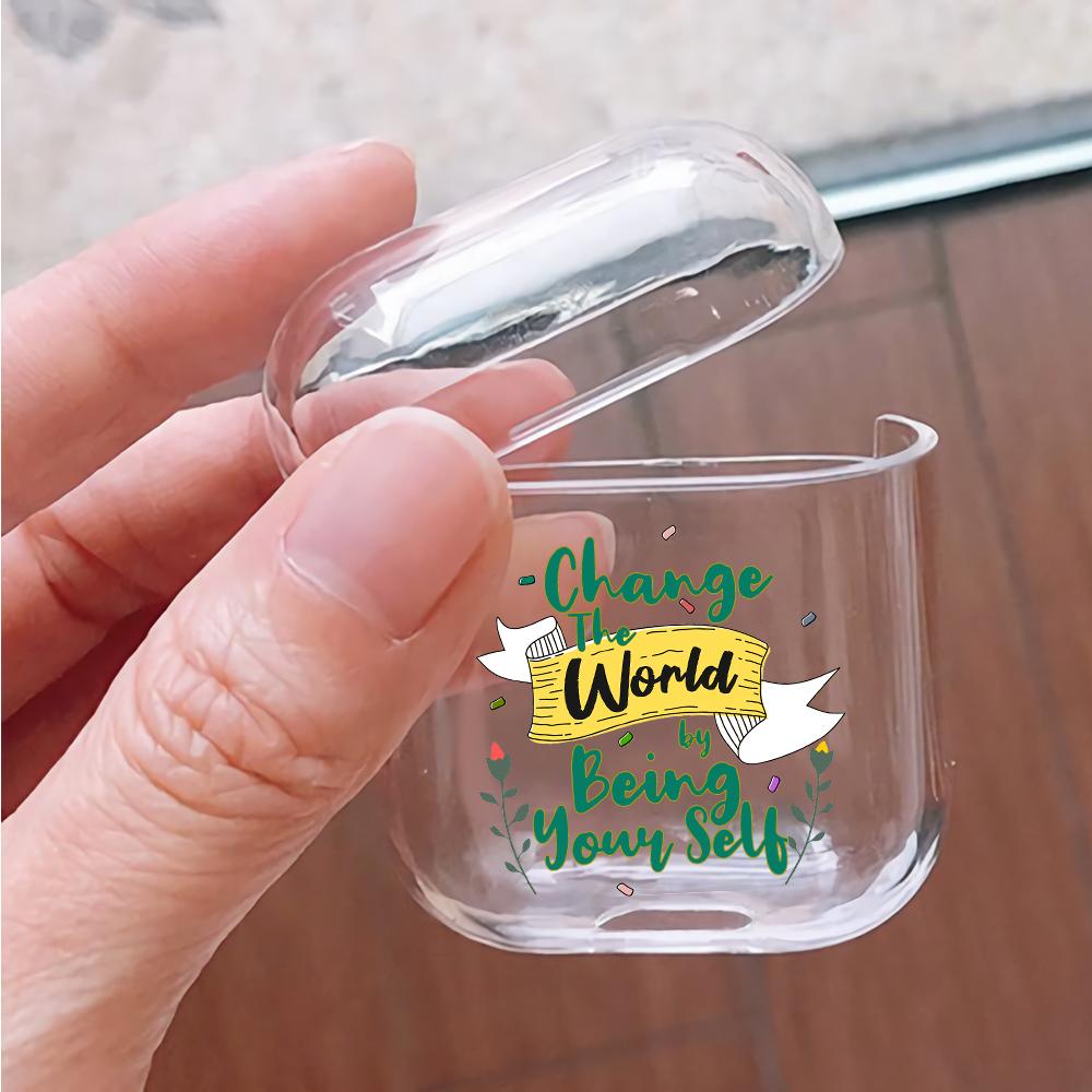 Change The World Hard Plastic Protective Clear Case Cover For Apple Airpods-AirPod Case-Altracase