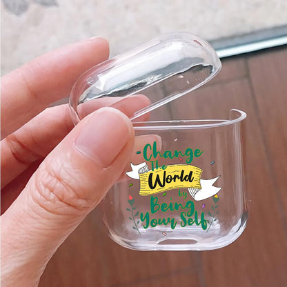 Change The World Hard Plastic Protective Clear Case Cover For Apple Airpods-AirPod Case-Altracase