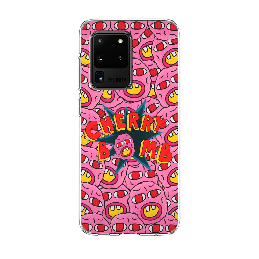 Cherry Bomb Face Sticke Samsung Galaxy S20 Ultra Case