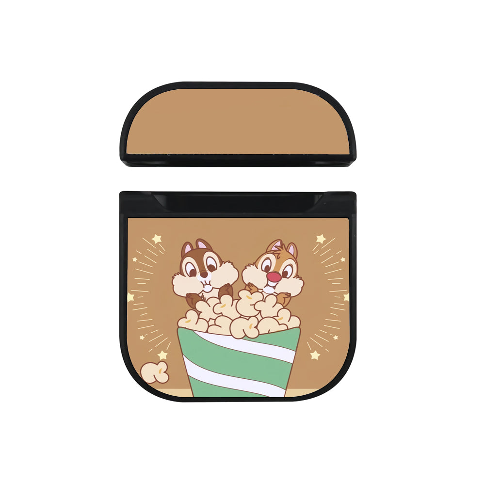 Chip N Dale Eating Popcorn Apple AirPods Case-AirPod Case-Black-Altracase