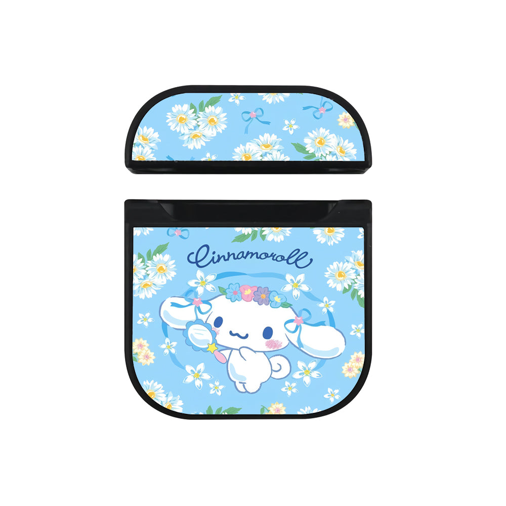 Cinnamoroll Flower Background Apple AirPods Case-AirPod Case-Black-Altracase