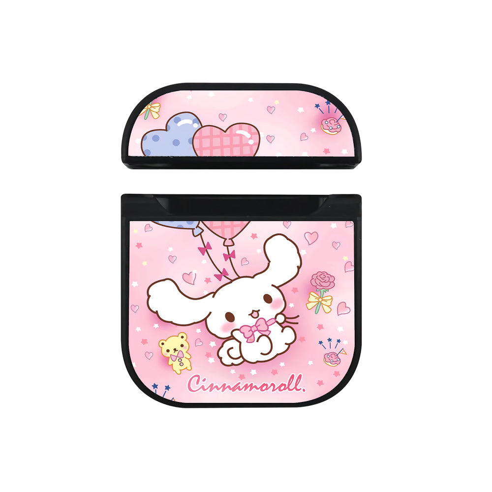 Cinnamoroll Holding Love Balloon Apple AirPods Case-AirPod Case-Black-Altracase