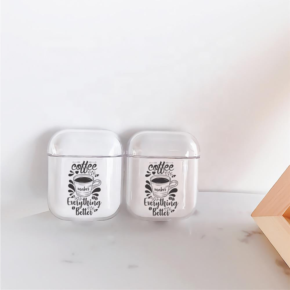 Coffee Makes Everything Better Hard Plastic Protective Clear Case Cover For Apple Airpods-AirPod Case-Altracase