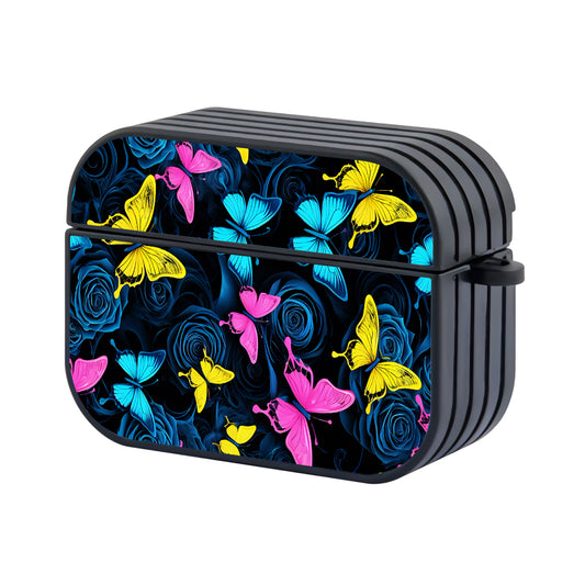 Colorful Butterflies with Blue Roses Apple Airpods Pro Case - Altracase