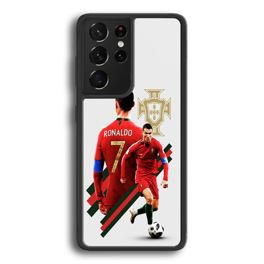 Cristiano Ronaldo Portugal Samsung Galaxy S24 Ultra Case-Phone Case-Rubber Black (2D Case)-Altracase