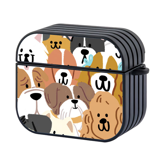 Cute Cartoon Dog Faces Pattern Apple Airpods 3 Case - Altracase