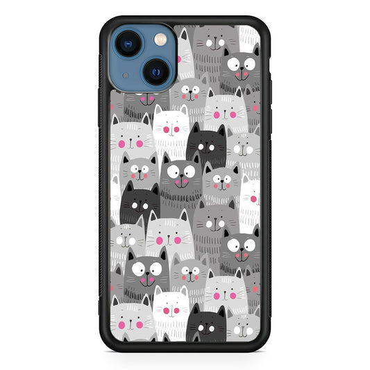Cute Cat 001 iPhone 14 Plus Case-Phone Case-Rubber Black (2D Case)-Altracase