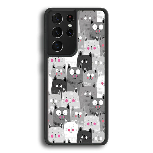Cute Cat 001 Samsung Galaxy S24 Ultra Case-Phone Case-Rubber Black (2D Case)-Altracase