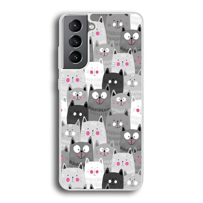 Cute Cat 001 Samsung Galaxy S24 Plus Case-Phone Case-Rubber White (2D Case)-Altracase