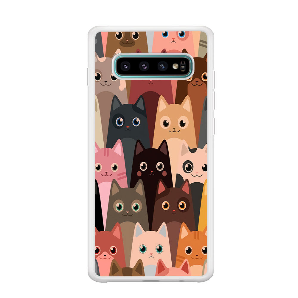 Cute Cat Doodle Samsung Galaxy S10 Case