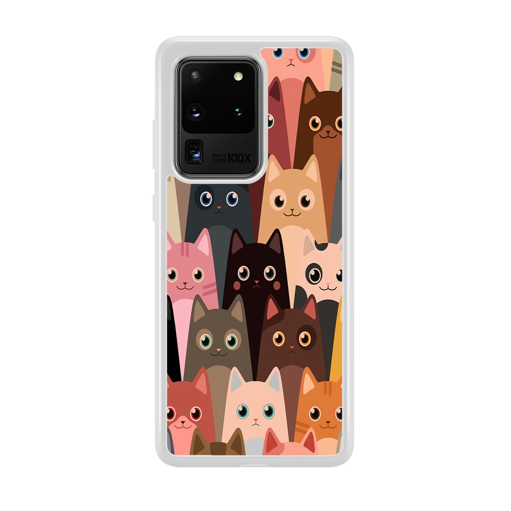 Cute Cat Doodle Samsung Galaxy S20 Ultra Case