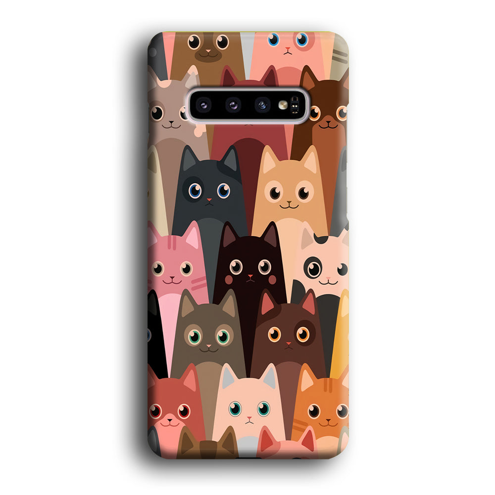 Cute Cat Doodle Samsung Galaxy S10 Case