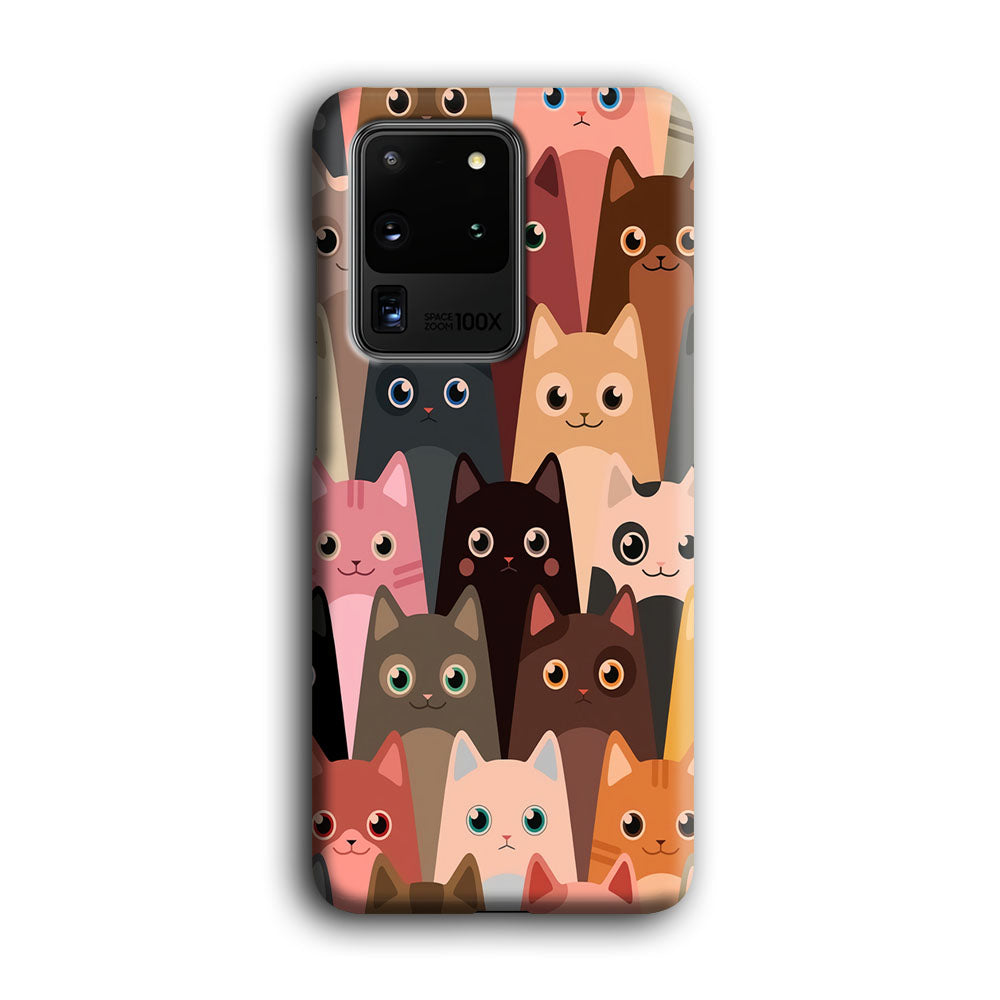 Cute Cat Doodle Samsung Galaxy S20 Ultra Case