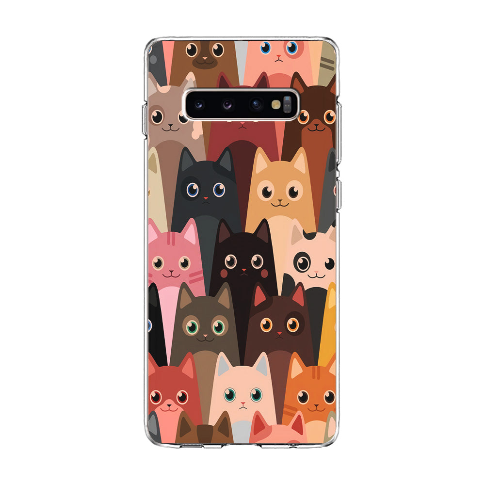 Cute Cat Doodle Samsung Galaxy S10 Case