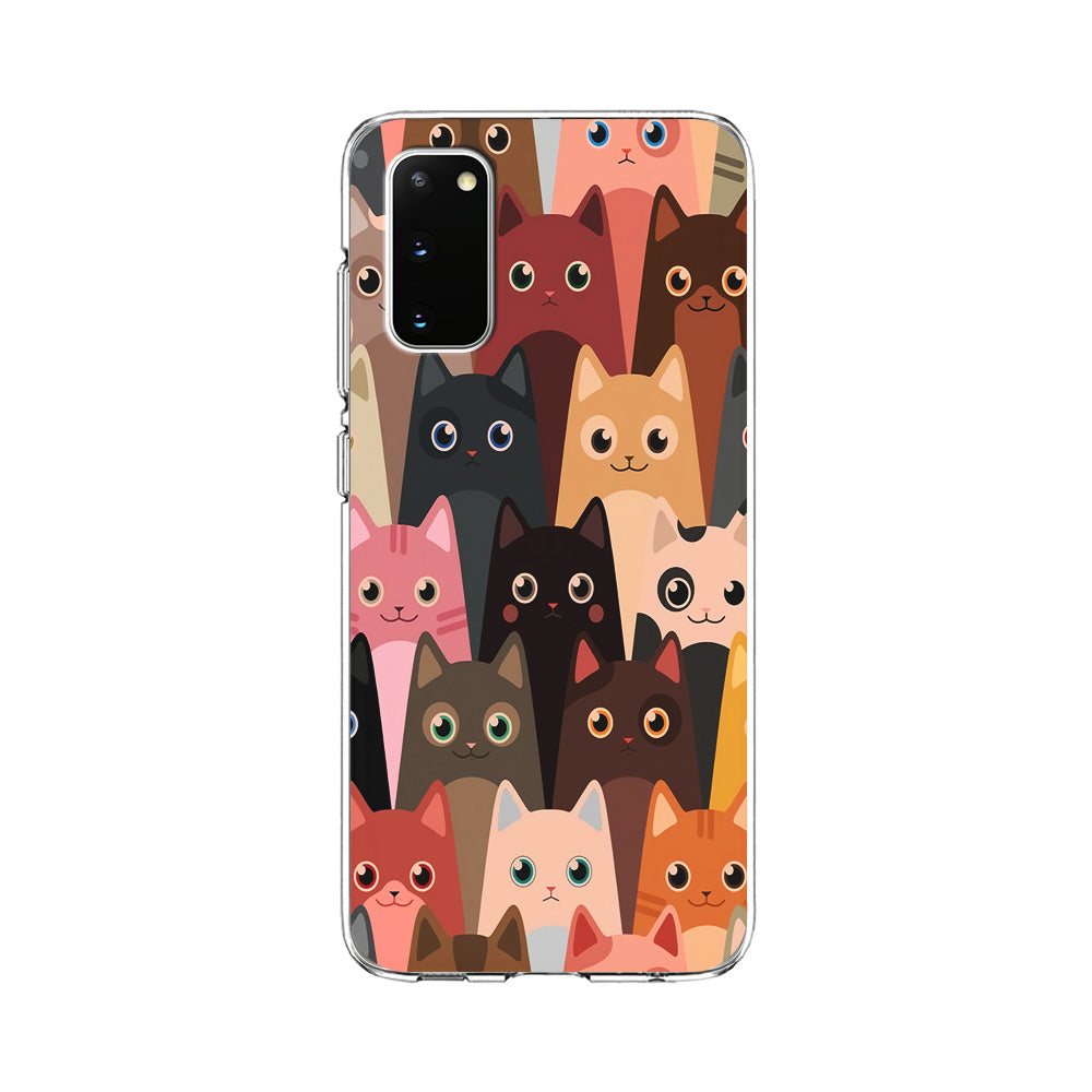 Cute Cat Doodle Samsung Galaxy S20 Case