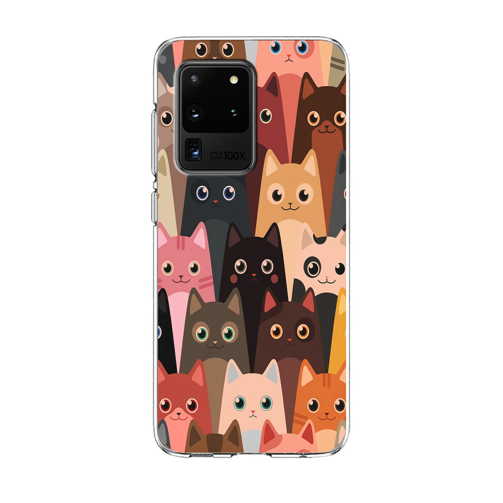 Cute Cat Doodle Samsung Galaxy S20 Ultra Case