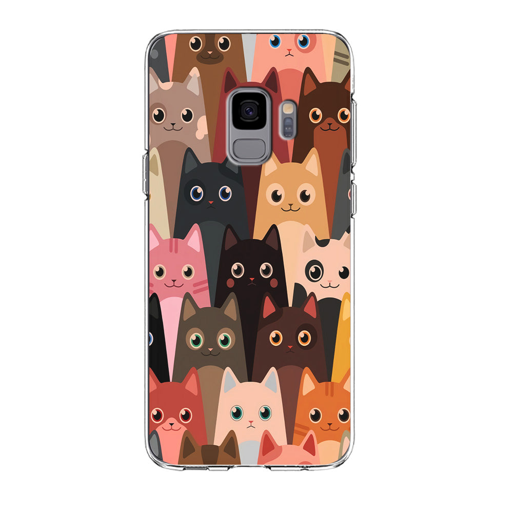 Cute Cat Doodle Samsung Galaxy S9 Case