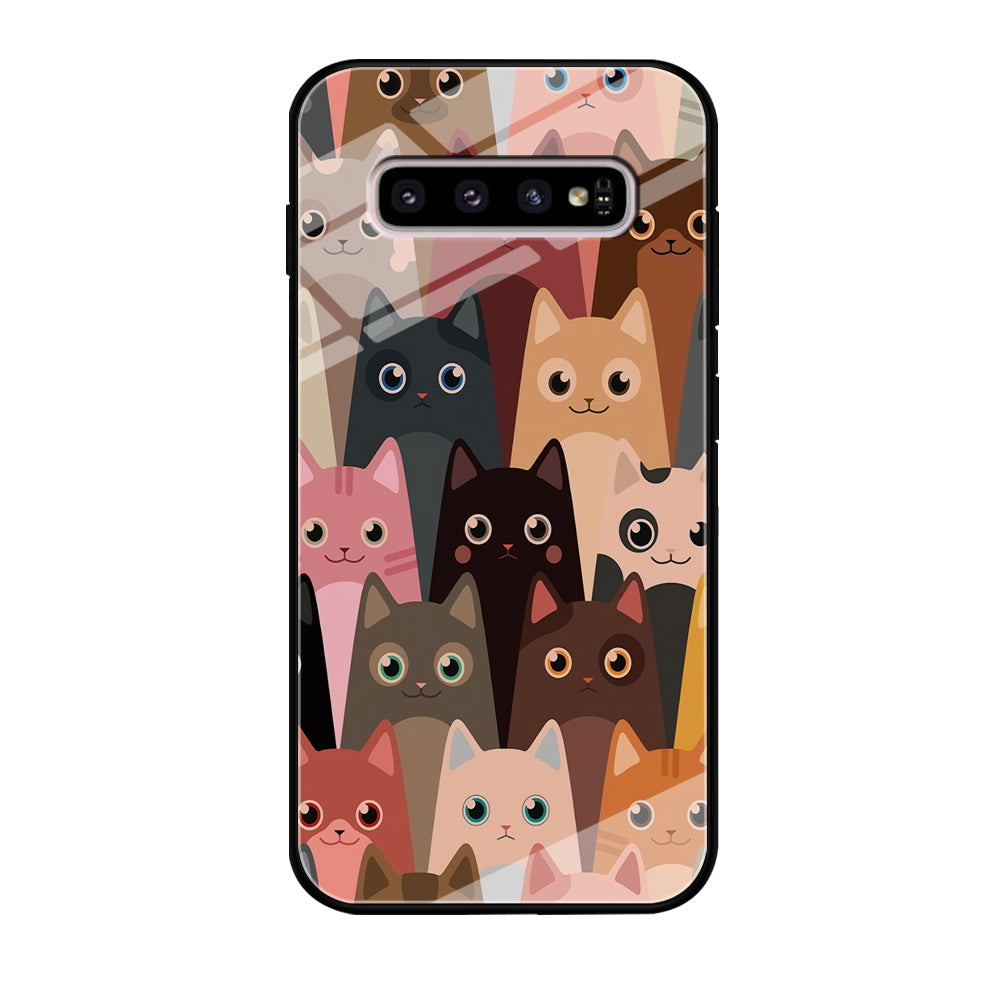 Cute Cat Doodle Samsung Galaxy S10 Case