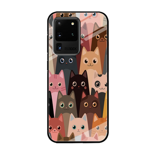 Cute Cat Doodle Samsung Galaxy S20 Ultra Case