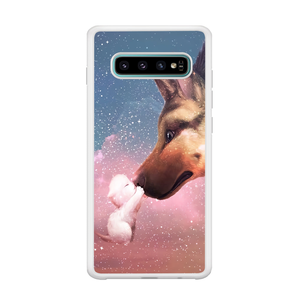 Cute Cat Kiss Dog Samsung Galaxy S10 Case