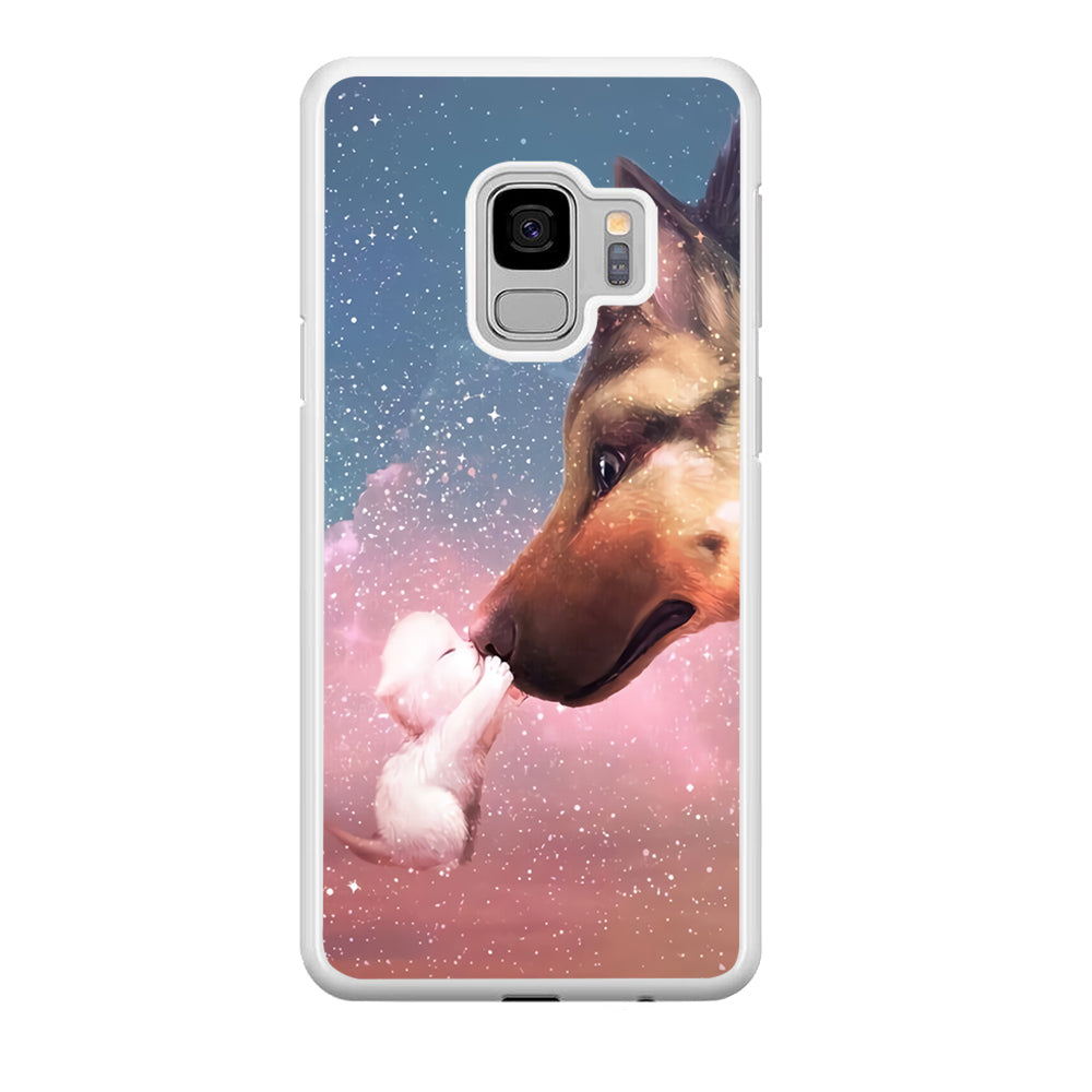 Cute Cat Kiss Dog Samsung Galaxy S9 Case