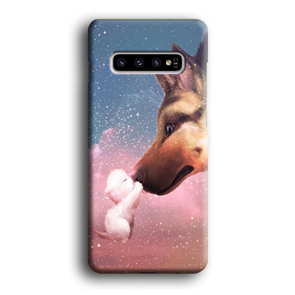 Cute Cat Kiss Dog Samsung Galaxy S10 Case