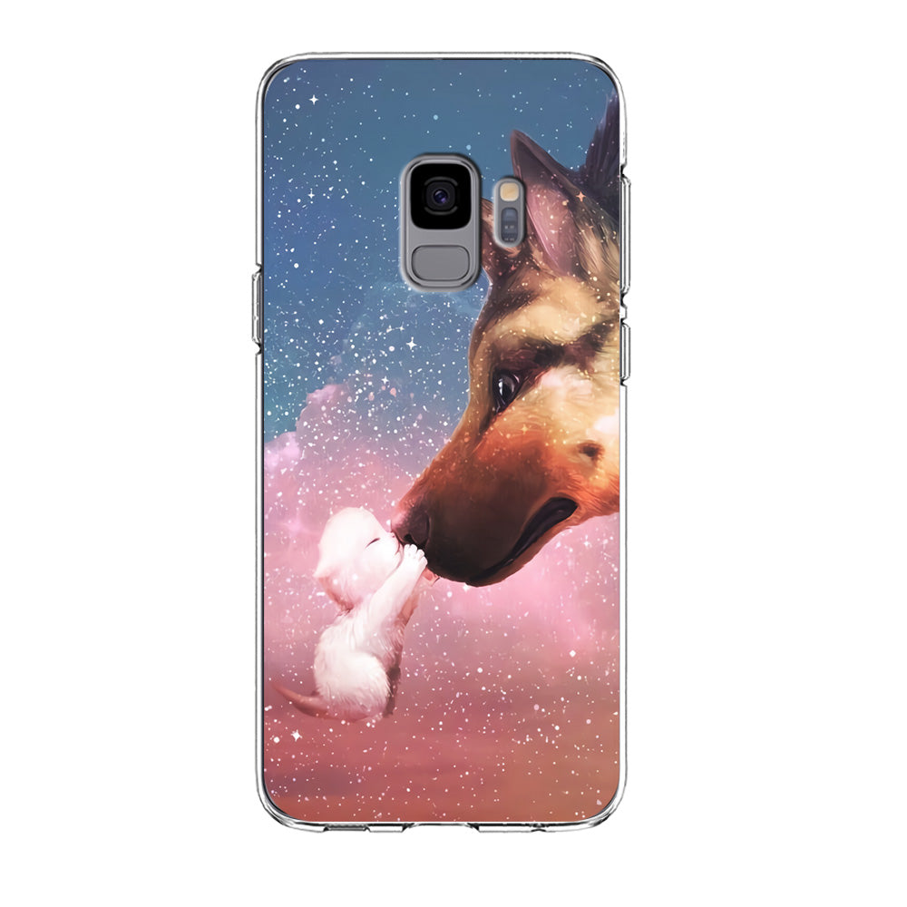 Cute Cat Kiss Dog Samsung Galaxy S9 Case