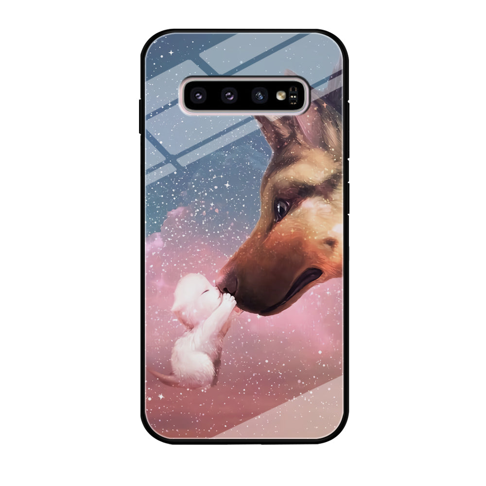 Cute Cat Kiss Dog Samsung Galaxy S10 Case