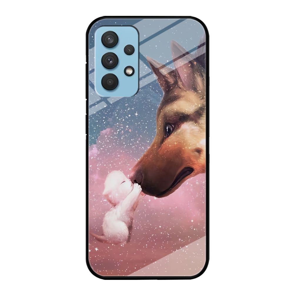 Cute Cat Kiss Dog Samsung Galaxy A32 Case