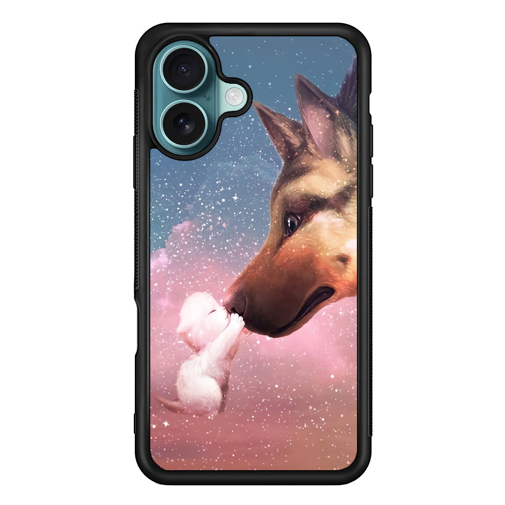 Cute Cat Kiss Dog iPhone 16 Case - Altracase
