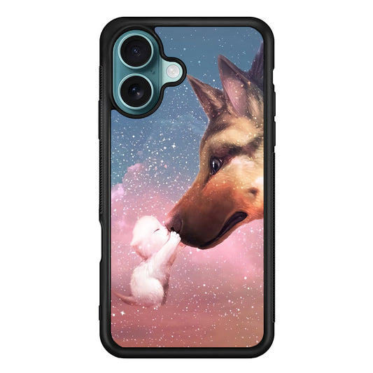 Cute Cat Kiss Dog iPhone 16 Plus Case - Altracase