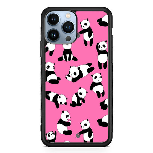 Cute Panda iPhone 14 Pro Max Case-Phone Case-Rubber Black (2D Case)-Altracase