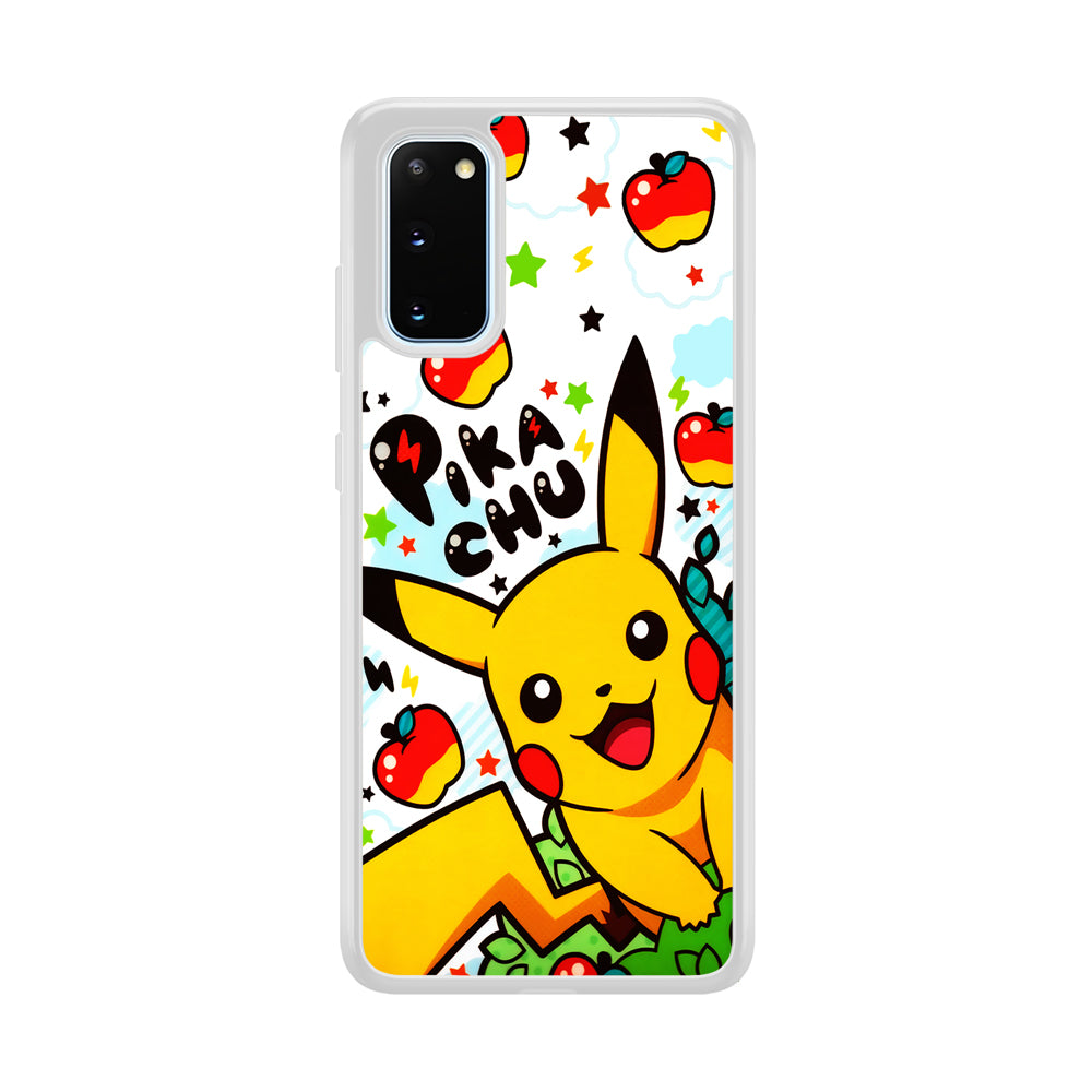 Cute Pikachu and Apple Samsung Galaxy S20 Case