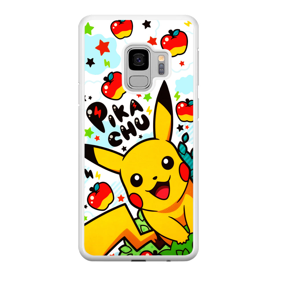 Cute Pikachu and Apple Samsung Galaxy S9 Case