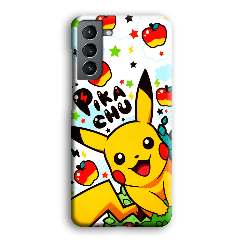 Cute Pikachu and Apple Samsung Galaxy S21 Case