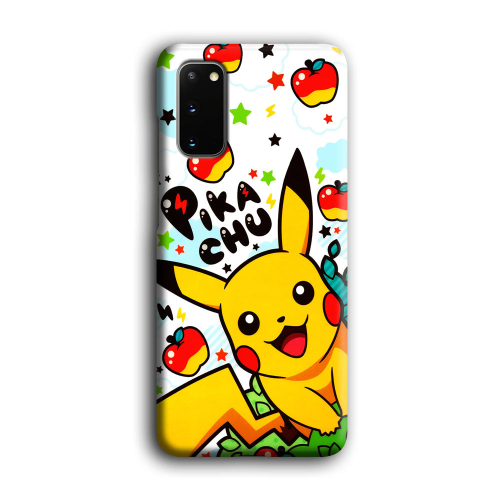 Cute Pikachu and Apple Samsung Galaxy S20 Case