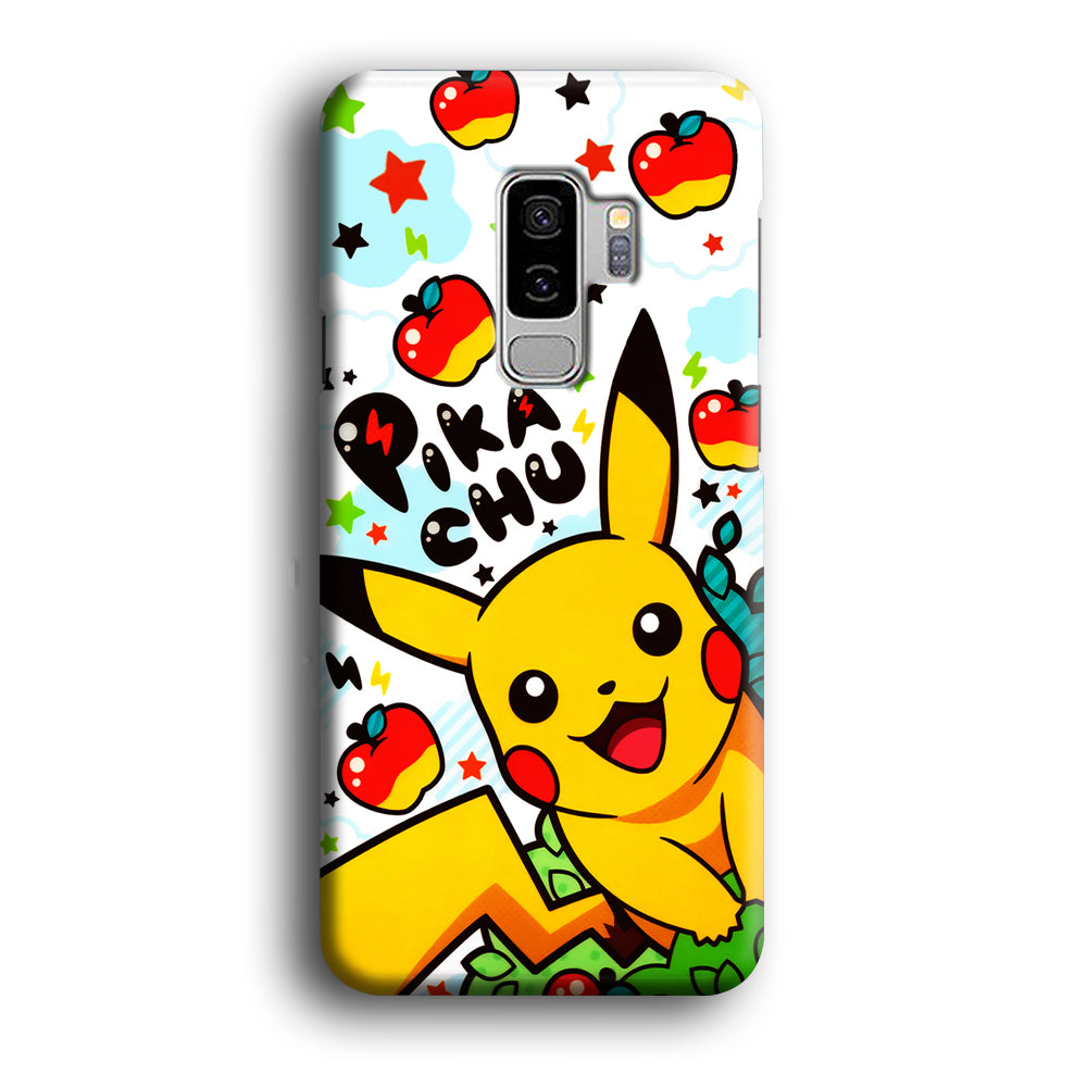 Cute Pikachu and Apple Samsung Galaxy S9 Plus Case