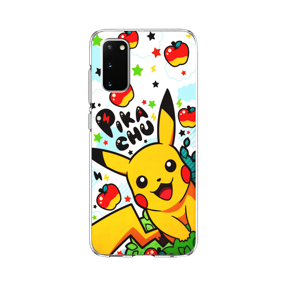 Cute Pikachu and Apple Samsung Galaxy S20 Case