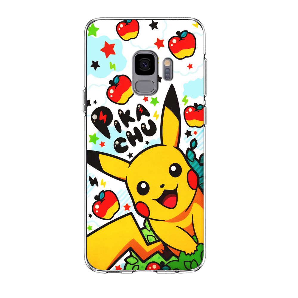 Cute Pikachu and Apple Samsung Galaxy S9 Case