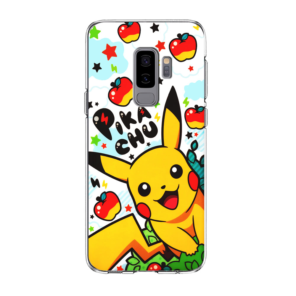 Cute Pikachu and Apple Samsung Galaxy S9 Plus Case