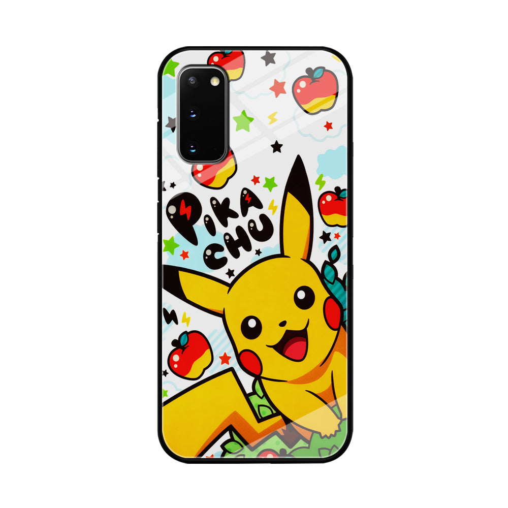 Cute Pikachu and Apple Samsung Galaxy S20 Case