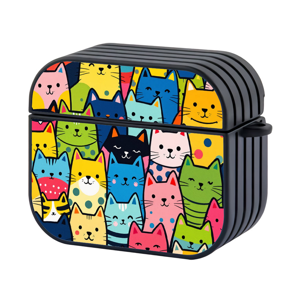 Cute Rainbow Cat Faces Apple AirPods 4 Case - Altracase