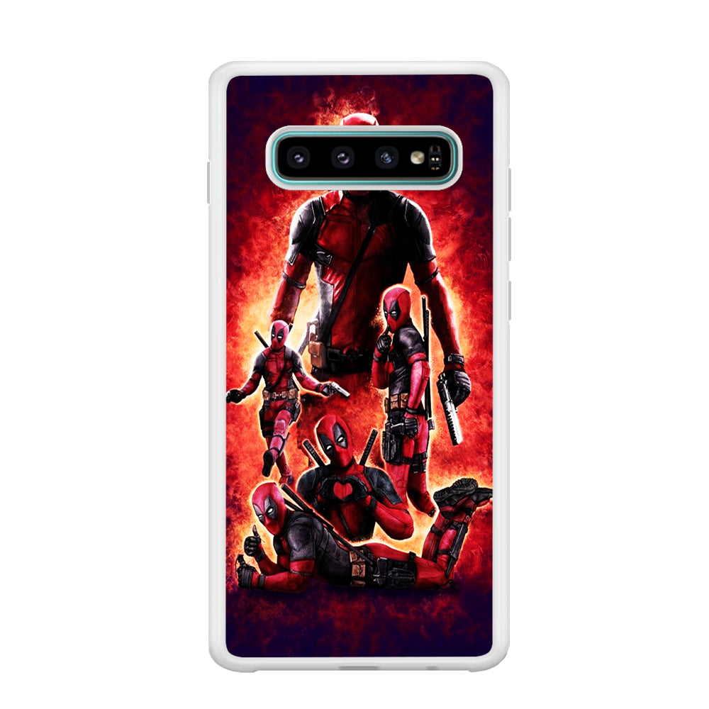 Deadpool On Fire Samsung Galaxy S10 Case